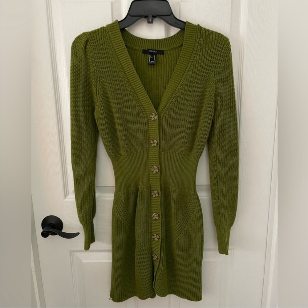 Forever 21 Green Sweater Dress, Size S